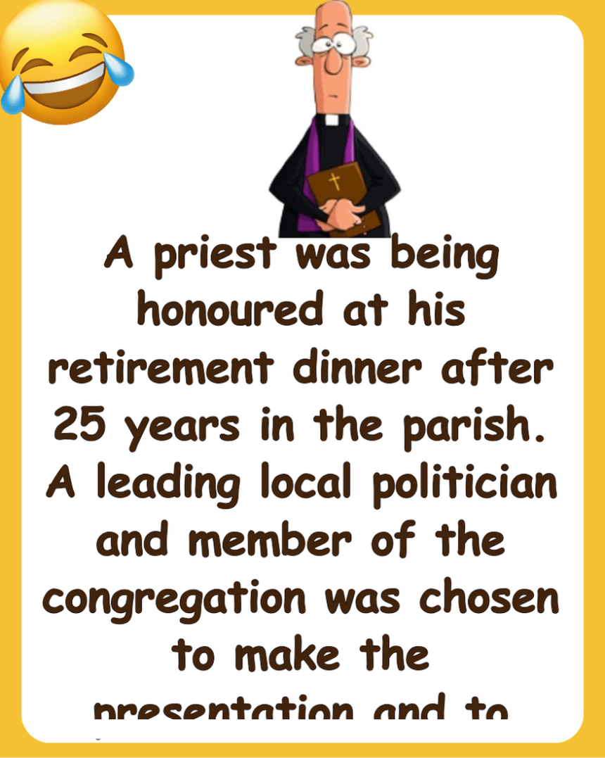 A priest honoured at his retirement