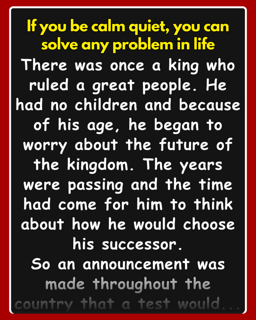 There was once a king who ruled a great people. He had no children and because of his age, he began to worry about the future of the kingdom.