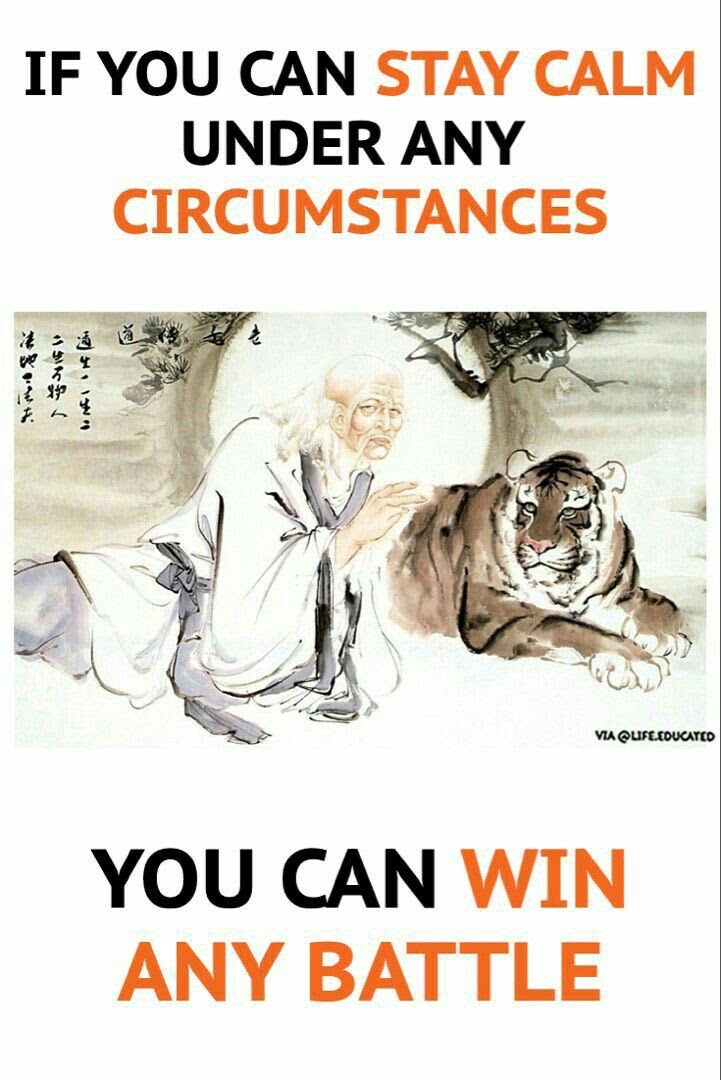 IF YOU CAN STAY CALM UNDER ANY CIRCUMSTANCES YOU CAN WIN ANY BATTLE