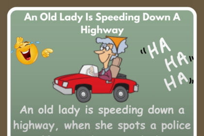 An Old Lady Is Speeding Down A Highway