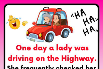 One day a lady was driving on the Highway.