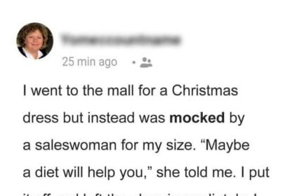 Sales Woman Humiliates Customer About Her Size, Then Meets Her at Boyfriend’s Home for holiday