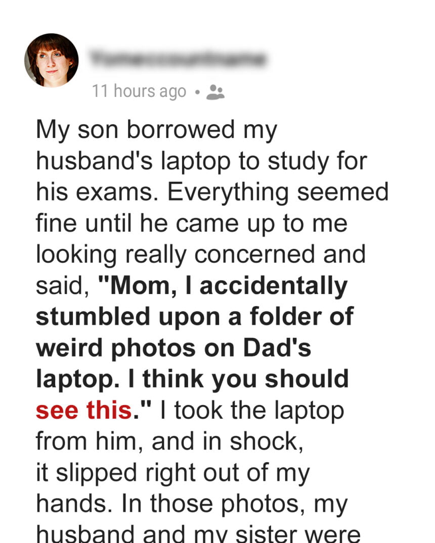 My Husband Gave Our Son His Laptop but Forgot to Delete His Secret Photos From It — Story of the Day