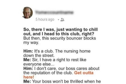 Grandfather Isn't Allowed inside the Club — Story of the Day