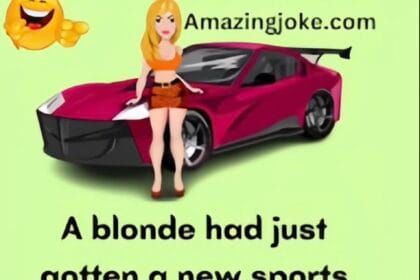 A blonde had just gotten a new sports car