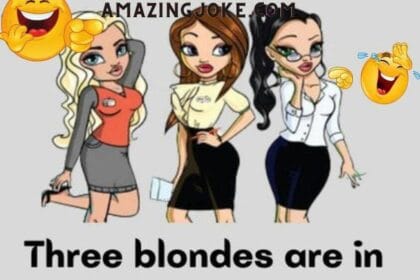 Three blondes are in an elevator