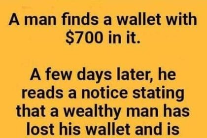 A man discovers a wallet that has $700 inside.