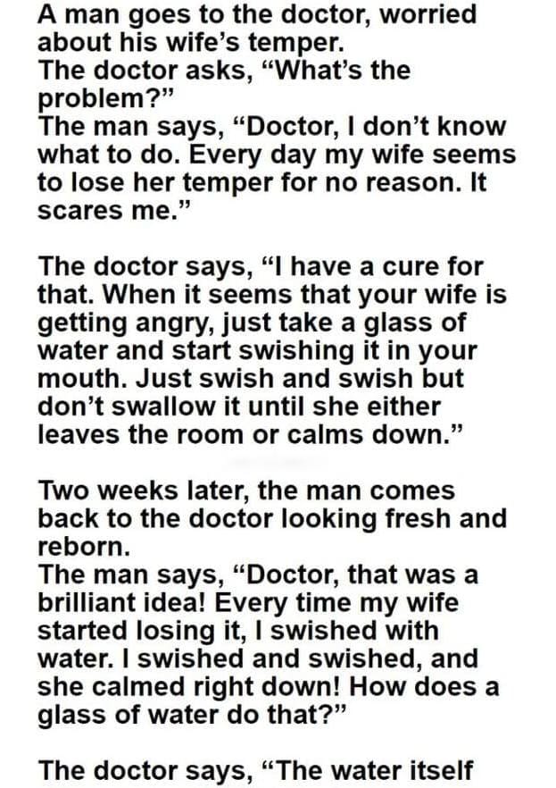 He Was Worried About His Wife’s Temper. But What The Doctor Suggests? Brilliant!