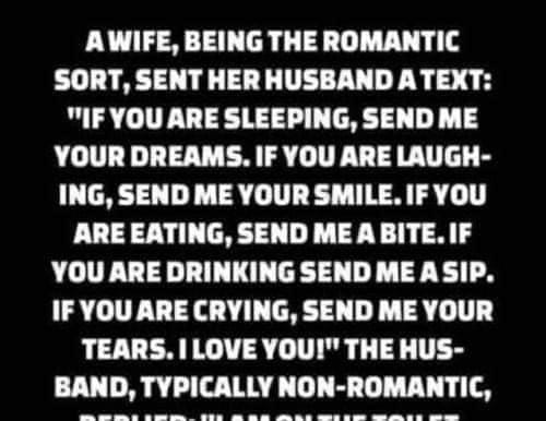 A Wife’s Sweet Text and Her Husband’s Hilarious Reply