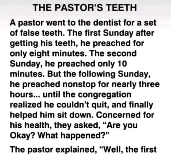 THE PASTOR’S TEETH