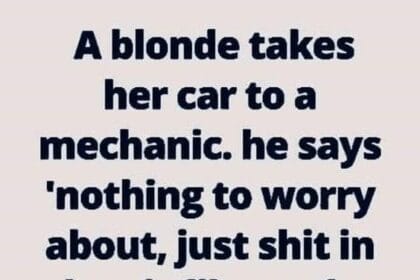 A blonde take her car to a mechanic